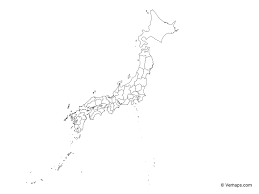 Aichi, akita, aomori, chiba, ehime, fukui, fukuoka. Outline Map Of Japan With Prefectures Free Vector Maps