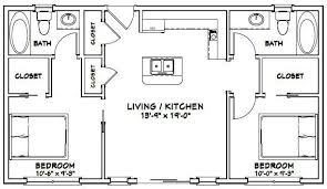 36x20 House 36x20h1e 720 Sq Ft Excellent Floor Plans Small House Floor Plans Floor Plan Design Garage Floor Plans