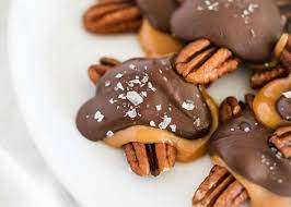 Have you ever wondered where the name turtle came from, when combining pecans, caramels and chocolate? Easy 4 Ingredient Chocolate Turtles I Heart Naptime