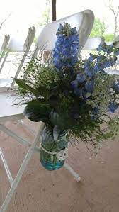 Blue Delphinium Queen Anne S Lace And Baby Breath Blue Delphinium Delphinium Queen Annes Lace
