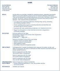 chronological order example resume