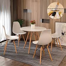 Country kitchen tables and chairs, white round kitchen table and chairs kitchen table. Round Dining Table And Chair Set 4 Eiffel Retro Style Small Round Table Chair With Wood Leg For Dining Room Modern Kitchen Furniture White Table Chair 4 Amazon Co Uk Home Kitchen