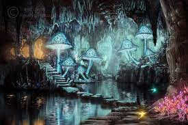 Night Goblin Terrain The Way Home Fantasy Landscape Art Stuffed Mushrooms