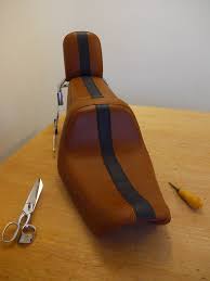 Motorcycle Seat For Harley Davidson This Is Custom Work Made By French Touch Upholstery Motorcy Motorcycle Seats Motorcycle Leather Automotive Upholstery