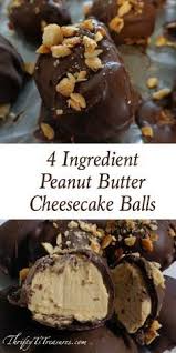 4 Ingredient Peanut Butter Cheesecake Balls Peanut Butter Cheesecake Balls Desserts Food