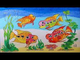 Cara membuat sketsa gambar ikan lele, cek komposisinya juga! Cara Menggambar Ikan Louhan Dan Tanaman Air Dengan Crayon Oil Pastel Sketsa Cara Menggambar Tanaman Air