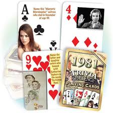 Use it or lose it they say, and that is certainly true when it. 1981 Trivia Challenge Playing Cards Birthday Gift