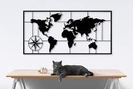 Xl World Map Metal Wall Decor Metal World Map Metal Wall Etsy In 2021 World Map Wall Art Black Metal Wall Art Map Wall Art