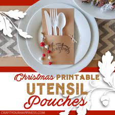 Christmas Printables Plasticware Pouches