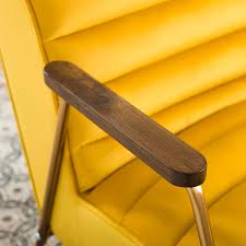 Metal folding chairs are convenient for when. Art Leon Velvet Ribbed Accent Oak Armrest Chair With Metal Frame