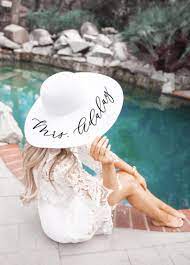 Floppy Beach Hat Personalized Bride Hat Floppy Hat With Name Custom Personalized Beach Hat Honeymoon Must Have Honeymoon Gifts Cute Bridal Shower Gifts Beach Hat Bridal Shower Gifts