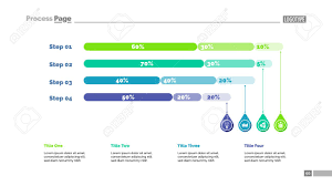 Four Steps Percentage Chart Slide Template Business Data Comparison