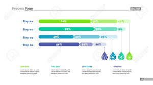 four steps percentage chart slide template business data comparison