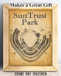 Suntrust Park Baseball Seating Chart 11x14 Unframed Art Print Great Sports Bar Decor And Gift Under 15 For Baseball Fans
