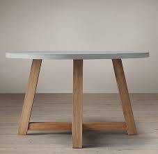 Restoration Hardware Salvaged Wood Weathered Concrete Beam Round Dining Table Round Concrete Dining Table Round Dining Table Concrete Dining Table
