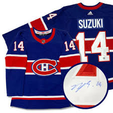 Ota yhteyttä sivuun canadiens de montréal messengerissä. Nick Suzuki Autographed Montreal Canadiens Reverse Retro Blue Jersey Ebay