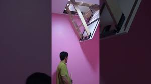 Cara membuat rangka plafon drop ceiling www sumber : Tangga Loteng Diy Youtube