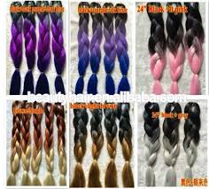 China 4 10pcs Lot Black Purple Blue Ombre Kanekalon Braiding