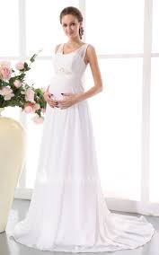 Chiffon Rhinestone High Waist Flowing Soft Pregnant Gown Empire Maternity Dress Pregnant Wedding Dress Cheap Wedding Dress