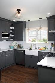 Light floors will reflect more light, which makes your kitchen look brighter. Dark Gray Kitchen Cabinets Contemporary Kitchen Advantage Carpentry Grey Kitchen Cabinets Dark Grey Kitchen Grey Painted Kitchen