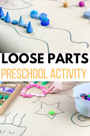 This post contains affiliate links. Loose Parts Preschool Activity Active Littles