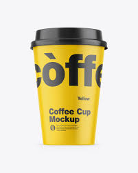 Download Matte Coffee Cup Mockup In Cup Bowl Mockups On Yellow Images Object Mockups PSD Mockup Templates