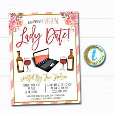 Editable Virtual Happy Hour Invitation Online Social Hangout Etsy In 2020 Wine Cocktails Invitations Digital Invitations
