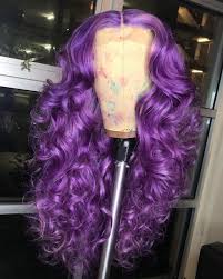 Black And Purple Hair Wig Beautiful Purple Long Wavy Wigs For Black Women Lace Front Wigs Human Hair Wigs Hairstyles Hair Styles Lace Hair Wig Hairstyles