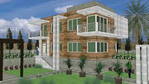 View of nice modern villa during sunny day. Modern Villa Design House Home 3d Warehouse