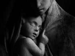 Virgin Mary Poster Holding Jesus Statue