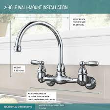 Check spelling or type a new query. P299305lf Two Handle Wall Mounted Kitchen Faucet
