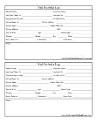 This Vital Statistics Log For Doctors Tracks A Patient S Medical Stats And Insurance Information Free T Charting For Nurses Home Health Nurse Medical Journals