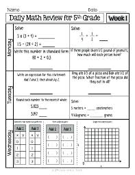 This resource contains 20 weeks of review specifically written for the common core math standards for 6th grade. French Morning Work Immersion Worksheets Sumnermuseumdc Org