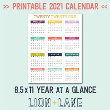 Print an easy totally free calendar that you can utilize to track any strategies or ideas in. 2021 Printable Calendar Year At A Glance 8 5x11 Letter Size Printable Yearly Calendar Printable Calendar 2021 Calendar