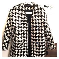Black And White Coat Zara Coat Patterned Black And White Zara Coat Zara Clothes Design