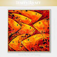 I hope you enjoy watching my video. Beautiful Wall Art Picture Modern Abstract Fish School Oil Painting Hand Painted Abstract Fishes Oil Painting For Kitchen Decor Painting Calligraphy Aliexpress