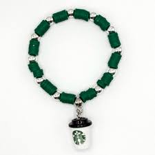 Starbucks Charm Clay Bead Bracelet