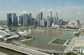 Singapore flyer, asia's largest observation wheel. Skyline Singapur Aus Singapore Flyer Entdeckerreisen