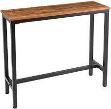 Wood and iron can be chosen according to the theme of the house or pub. Amazon Com Mr Ironstone Bar Table 47 Rectangular Kitchen Pub Dining Coffee Table High Writing Computer Table For Narrow Space Living Room Dining Room Sturdy Metal Frame Easy Assembly Industrial Brown Furniture Decor