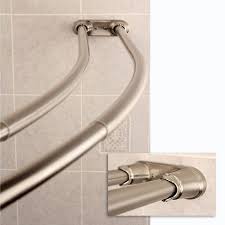 Bennington Adjustable Double Curved Shower Curtain Rod Satin Nickel Shower Rods Bed Bath Greydoc Shower Curtain Rods Curtain Rods Stall Shower Curtain