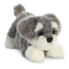 Realistic Stuffed Schnauzer Puppy 9 Inch Plush Aurora In 2021 Schnauzer Puppy Puppies Schnoodle Puppy