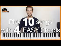 Welcome to my piano lessons channel aimed at beginners! Play 10 Easy Songs With 4 Chords On Piano Youtube Piano Chords Chart Easy Piano Songs Piano Music