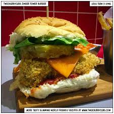 Apply mayonnaise on the toasted side of the bottom piece of bun. Three Syn Kfc Chicken Zinger Tower Burger