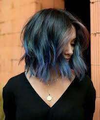 Delightful Blue Hair Color For Chin Length Hair You Might Wish To Have This Year Chin Length Hair Hair Lengths Hair Color Blue