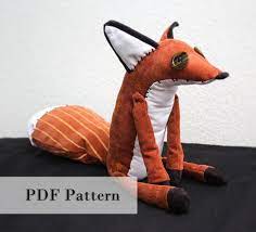 Pattern Fox Plush Toy Etsy Fox Stuffed Animal Fox Sewing Pattern Fox Plush Toy