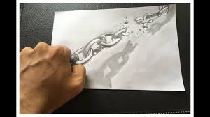 Statue of liberty hand drawing. 3d Chain How To Draw 3d Chain Step By Step Youtube