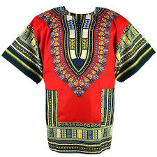 En col mao, classique ou italien. Red Dashiki Shirt For Men Women