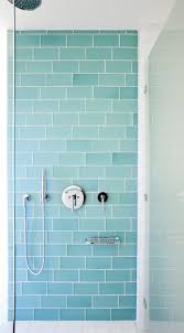 To waterproof the shower stall, cover the surfaces with tile , then mount the showerhead and controls on the wall opposite the opening to limit splashing. Products Painted Hutches In Blue And Green Page 43 Modern Bathroom Tile Bathroom Shower Design Beach Shower