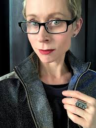 TOMBOY Unisex Trio Crystal Ring With Black Diamond Crystal Rhinestones  Modern Design Ring for Men Women, Wide Cuff Adjustable Ring Band