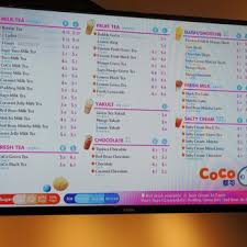 Coco fresh tea and juice ; Coco Boba Menu